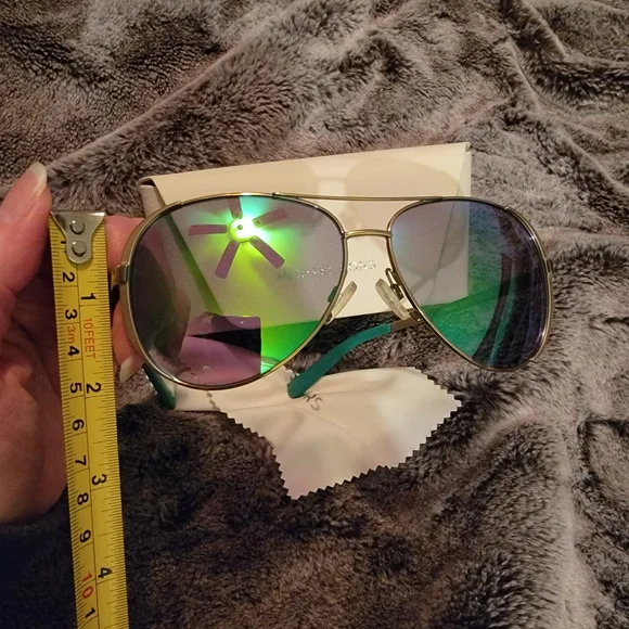Michael Kors Aviator Sunglasses with Green Lenses - Picture 3 of 7